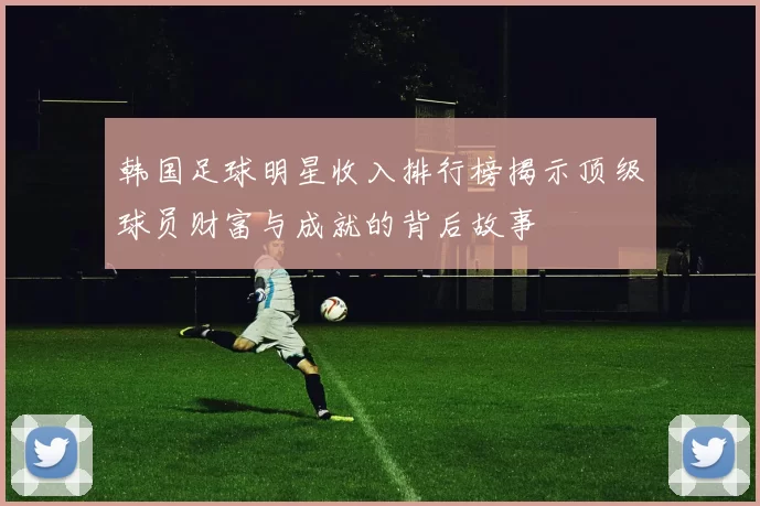 韩国足球明星收入排行榜揭示顶级球员财富与成就的背后故事